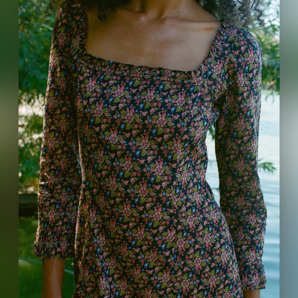 DÔEN NWT MARISA DRESS - NOIR FOREST FLORAL size medium - Picture 2 of 11